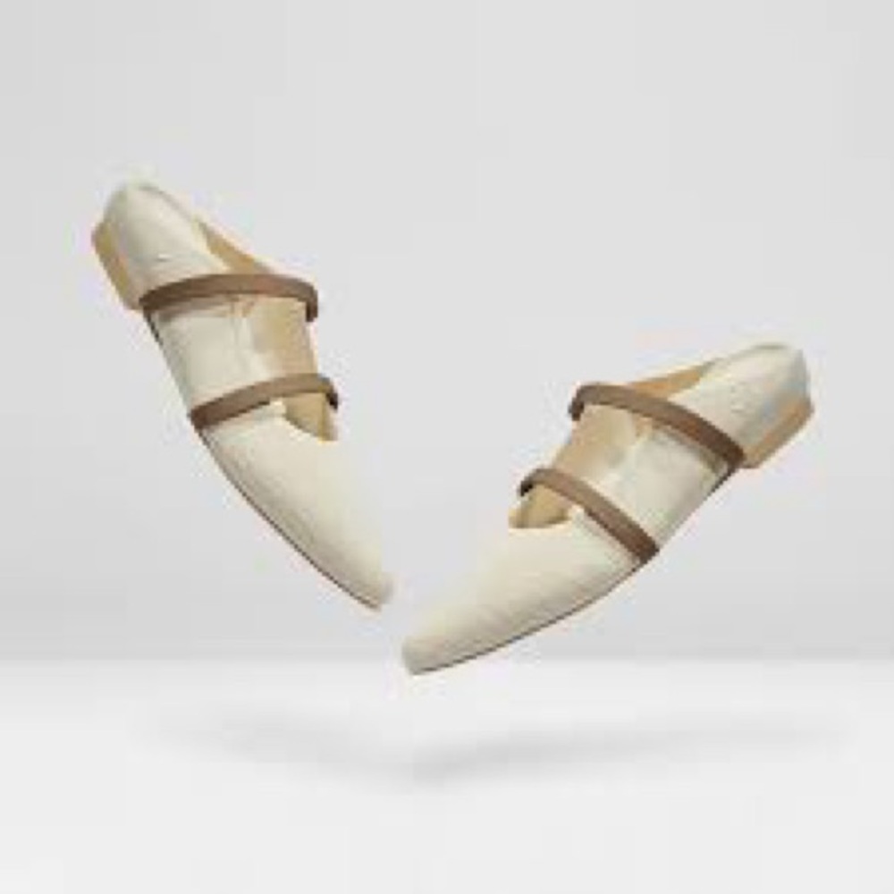 Vivai Elegant Cream and Brown Mules